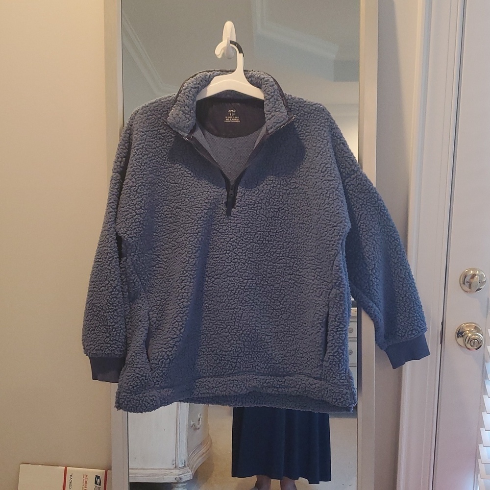 Aerie Blue Quarter Zip Sherpa Size S (SU)